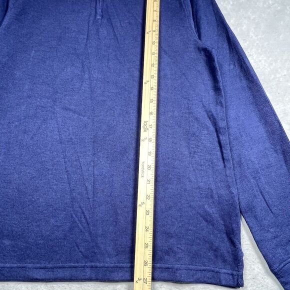 Club Room Sweater Mens Small Navy Blue Woven Half Zip Mock Neck Long Sleeve NWT - Picture 7 of 10